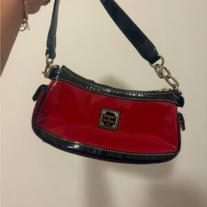 Dooney & Bourke Glossy Red and Black Shoulder Bag